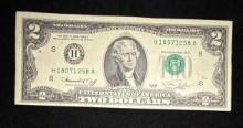 1976 Bicentennial $2 Dollar Bill - Green Seal