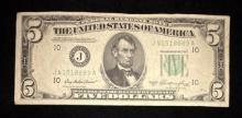 1950A $5 Dollar Federal Reserve Green Seal Note