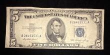 1953 $5 Dollar Silver Certificate with Blue Seal