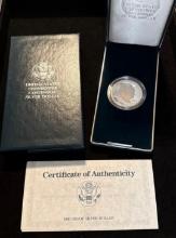 1990 P Eisenhower Centennial Proof Silver Dollar w/ Box & COA