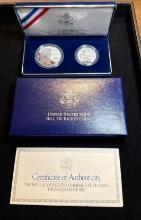 1993-S Bill of Rights Commemorative Two Coin Proof Set with ogp and coa