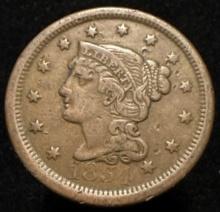1854 Braided Hair Liberty Head Large Cent