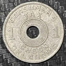 5 Oklahoma Tax Tokens, 1 and 5 Mill