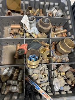 PEX rings, nipple adapters, copper/brass fittings, and other various items