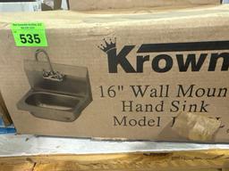 Krowne 16" wall mount sink