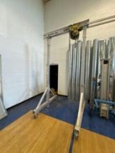 Adjustable height material lift with pulley Must bring help to load