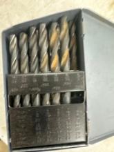 Drill bits in metal case