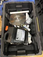 Husky case with saw blade, PVC fittings, adhesive, hydraulic fluid and other misc items Must bring