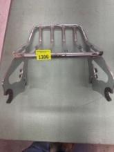 Motorcycle two-up luggage rack in chrome