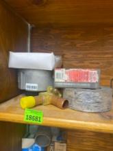Staples, tape, Heat thermostat, and unknown item