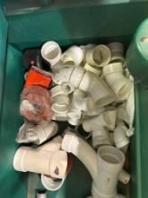 Tote with misc PVC fittings