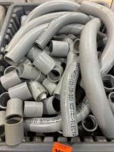 Tote with various PVC pieces and fittings