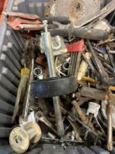 Mixed lot of wrenches, solder, hand tools, and other misc items