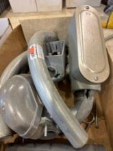 Box with Conduit body with cover, electrical box and other misc electrical items