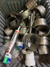 Tote with no hob couplings, supply lines, misc PVC, other various items