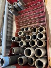 Mixed lot of various size black pipe pieces