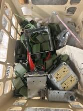 Electrical boxes, cable connector and staples