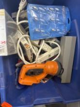 Ridgid Dry pick up bags, nails, 3/4 closed cell backer rods, electrical cord, ridgidlight