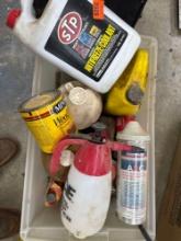 Antifreeze, wood stain, hand, pump, sprayer, and other miscellaneous items