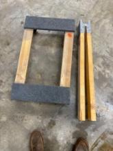 4 caster furniture mover, and piece of a sawhorse