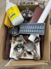 Ceiling fan, car wash, sponge, piece of PVC