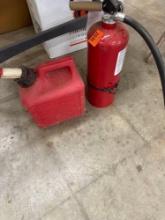 Gas can one gallon and fire extinguisher