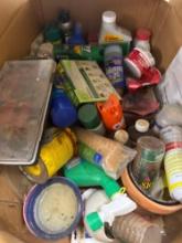 Mixed lot with off bug spray, stain, aluminum, polish, lawn spray, and much more