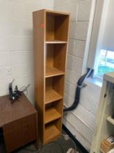 Five shelf narrow book rack Measurements in photo Must bring help to load