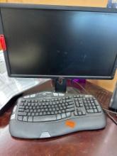 Computer monitor and key board