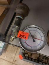 Air test gauge for gas lines