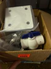 Bolts, PVC ball valve, electrical box