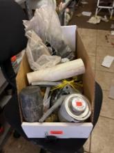 Mallet hammer, multipurpose cement, pipe, cutters, ball valves, silicone grill
