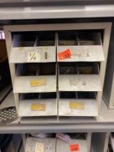 Metal hardware organizer with contents Contents and measurements in photos