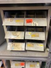 Metal hardware organizer with contents Contents and measurements in photos