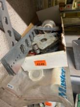 Box with overflow plate and stopper, Arrow welding arrow and more various items