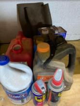 Boiled linseed oil, gas can, Hydraulic fluid, WD-40 and much more