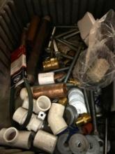 Bolts, washers, copper pipe, black nipple and other items