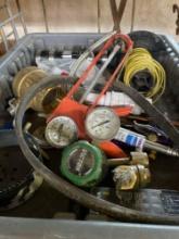 Brass ball valve, Gauges, Tracer wire, caulking gun and miscellaneous items