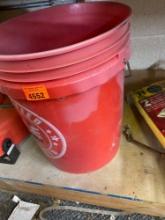 5 gallon bucket with misc items