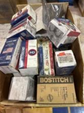Heavy duty run capacitors and box of staples and other HVAC items