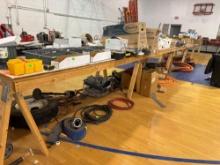 Wooden table 40 x 3 x 4 Must bring help to load all one piece contents not included on table