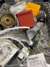Misc plumbing items in tote