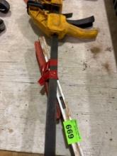 Clamp and a level measurements in photos