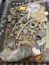 Tote has misc fittings, supply line, and other various gas fittings