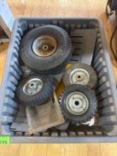 Sm tires with wheels in tote