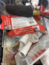 Tote with drain bladder, wax bowl ring, PVC and other items