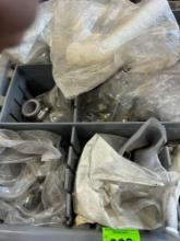 This tote contains, Slip coupling press pipe fittings and other fittings