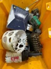 Hole saw bits, drill bits, quick lock flange and other various items