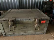 Brass oiler hit miss gas engine, motor and other misc items in wooden box