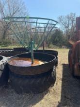 Tire mounted hay Feeder must bring help load Condition unknown